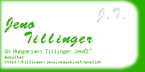 jeno tillinger business card